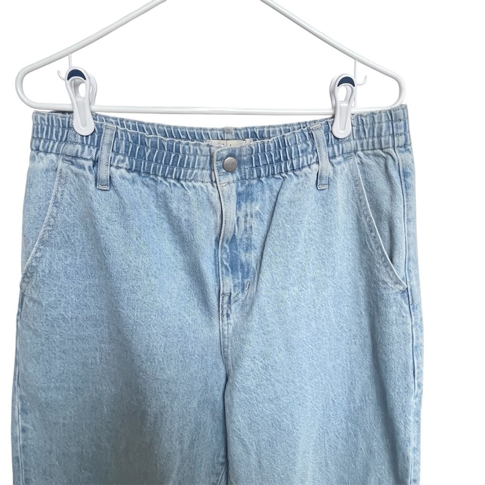 Madewell High Rise Tapered Blue Jeans Size Large Balloon Light Elastic Waist - Picture 2 of 11